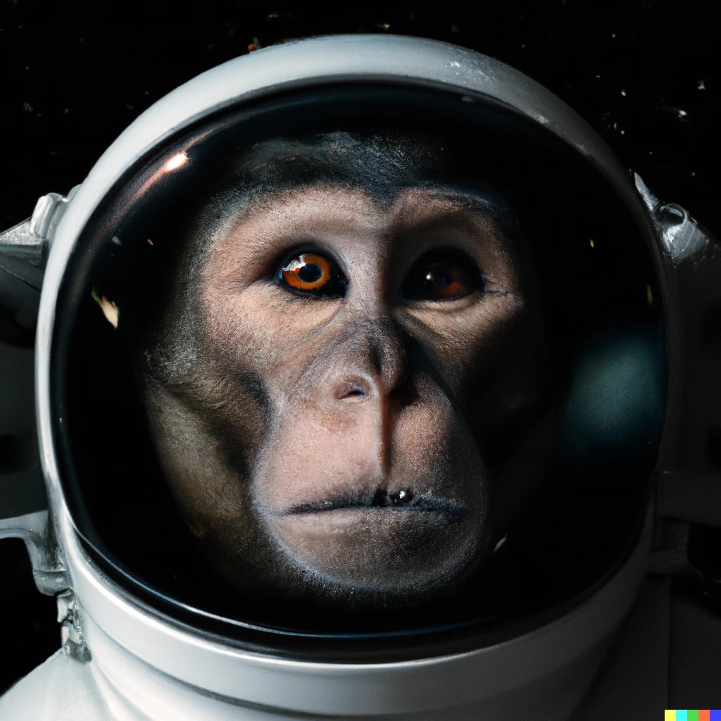 Foto em alta definição de um macaco astronauta — Foto: Reprodução/Dall-E 2