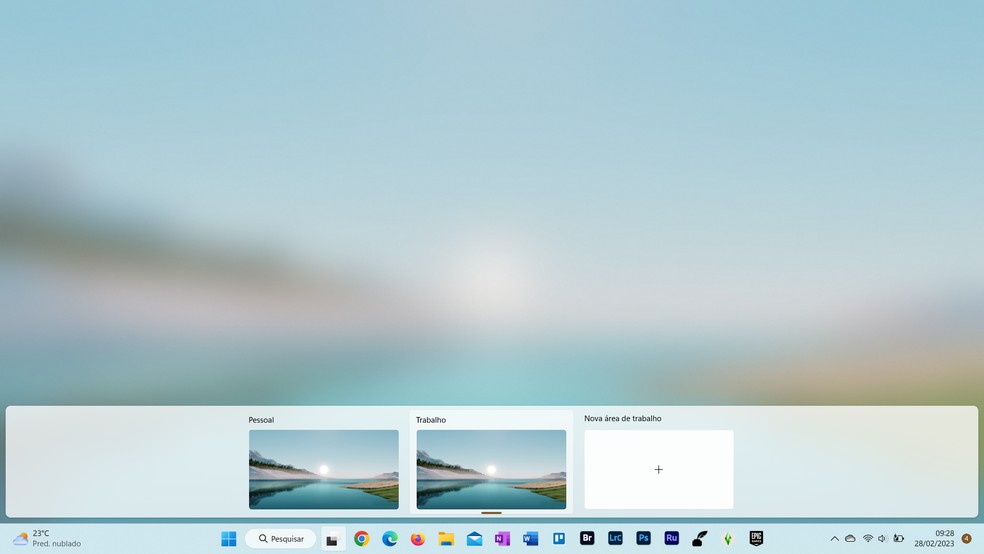 Crie mais de uma área de trabalho com diferentes pastas e aplicativos — Foto: Reprodução/Caroline Silvestre