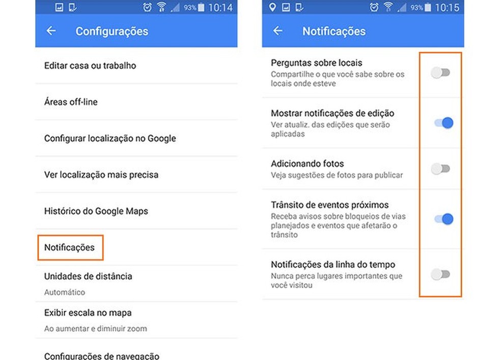 Como desligar as notificações do Google Maps no Android