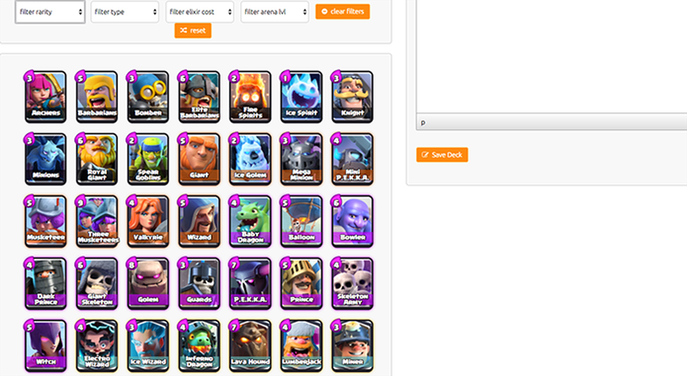 Como usar o Deck Builder de Clash Royale para montar decks de cartas