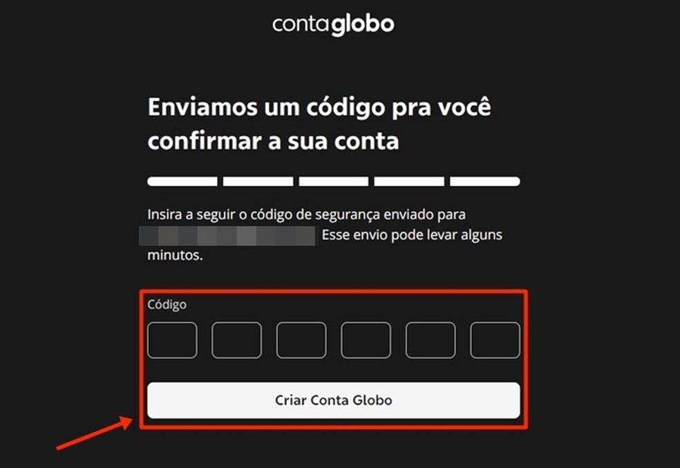 Espectador insere o código recebido para poder assistir à transmissão do Brasileirão 2024 ao vivo e online — Foto: Reprodução/Gabriela Andrade