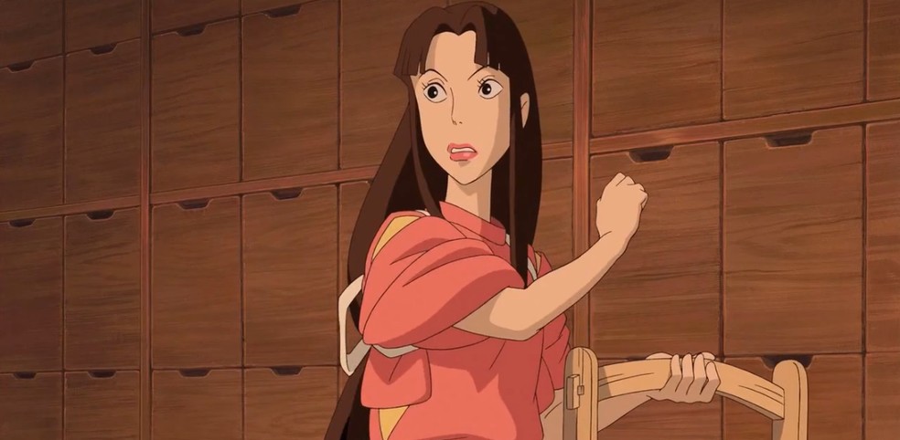Apesar de distante de Chihiro no início, Lin se torna uma espécie de irmã mais velha para a protagonista ao longo da história — Foto: Reprodução/Studio Ghibli