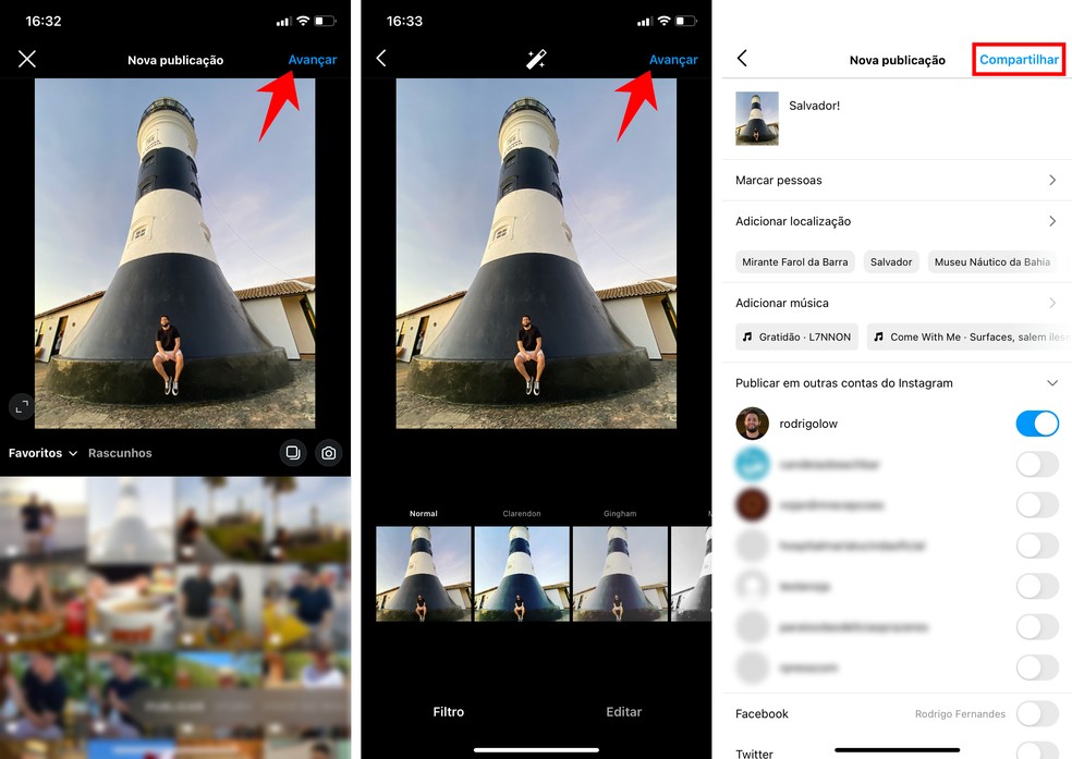 Usuários encontram dificuldades para publicar fotos inteiras no feed do Instagram — Foto: Reprodução/Rodrigo Fernandes