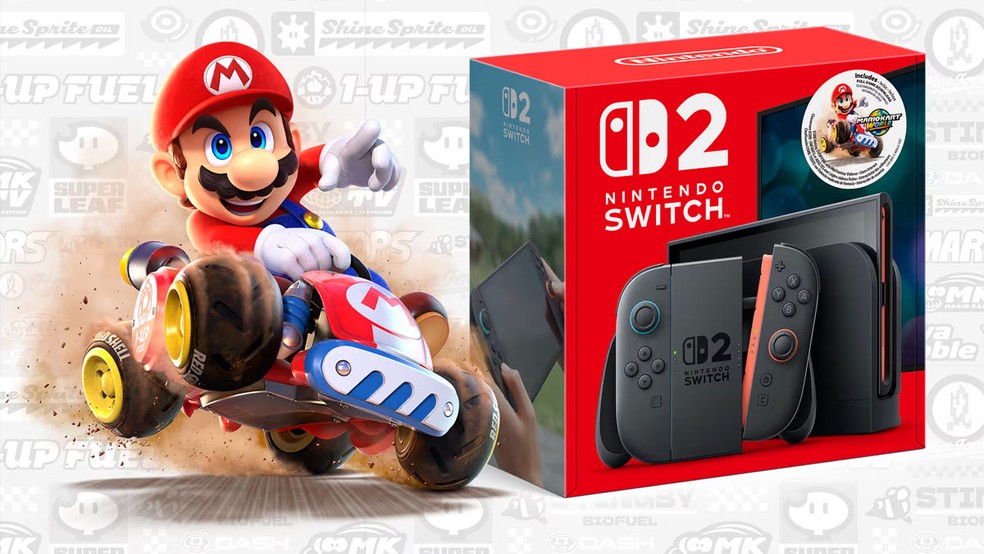 Nintendo Switch 2 com Mario Kart World — Foto: Divulgação/Nintendo