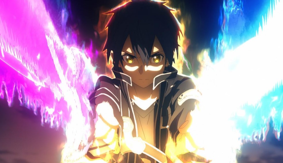 Embora Kazuto “Kirito” Kirigaya tenha tido a sorte de ser um testador beta do jogo, ele rapidamente descobre que, apesar de suas vantagens, não pode superar os desafios de SAO sozinho — Foto: Divulgação/IMDb