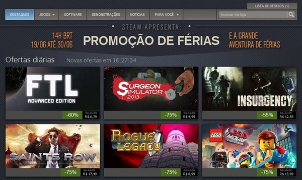 Promoção de Verão na Steam: 6 jogos com preços imperdíveis - Tecnologia -  Estado de Minas