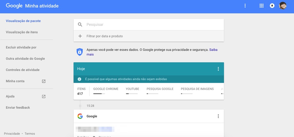 Como deletar todos os seus dados do Google — Foto: Reprodução/Felipe Vinha
