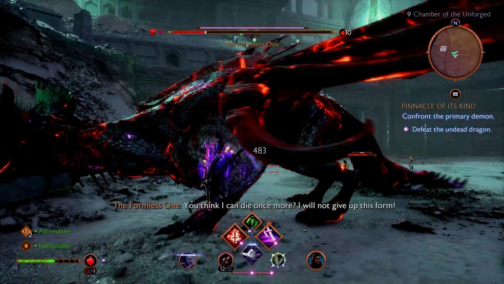 Dragon Age: The Veilguard em Review - Ausência de momentos exageradamente táticos abre margem para enfrentar desafios mais difíceis contando mais com habilidade que grind por níveis — Foto: Reprodução/Daniel Trefilio