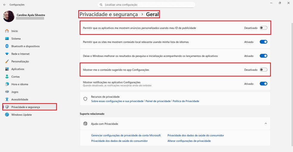  Reprodução/Caroline Silvestre