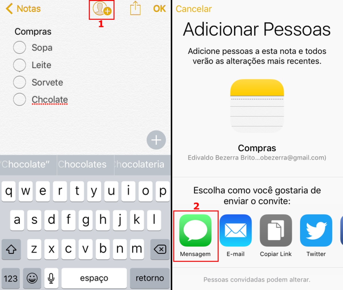 Como usar o Notas em modo de colaboração no iPhone com iOS 10