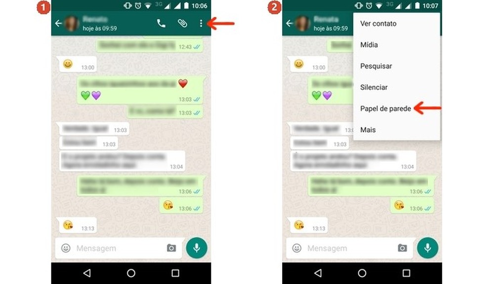 Como alterar a cor de fundo do WhatsApp no Android