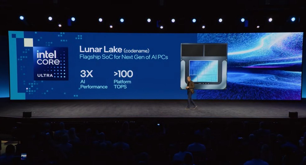 Lunar Lake é o processador Intel Core Ultra com três vezes mais performance em IA — Foto: Reprodução/Intel