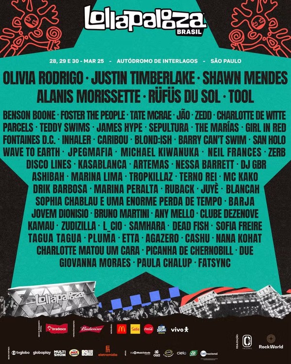 Lollapalooza 2025 veja lineup e como comprar ingressos no Ticketmaster