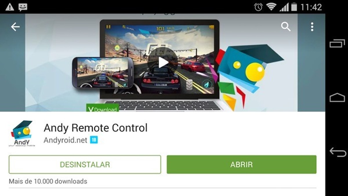 Como controlar o emulador do Android pelo smartphone com Andy?