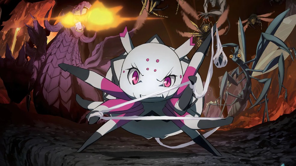 Em So I'm a Spider, So What?, uma estudante reencarna em um mundo de fantasia como uma aranha — Foto: Reprodução/The Movie Database