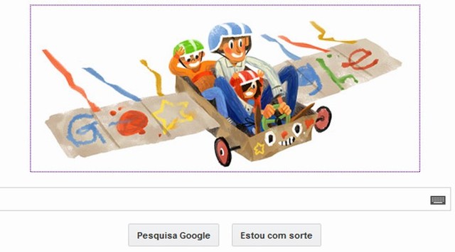 Doodle do Google em homenagem ao Dia dos Pais, com design colorido e elementos que remetem à paternidade.