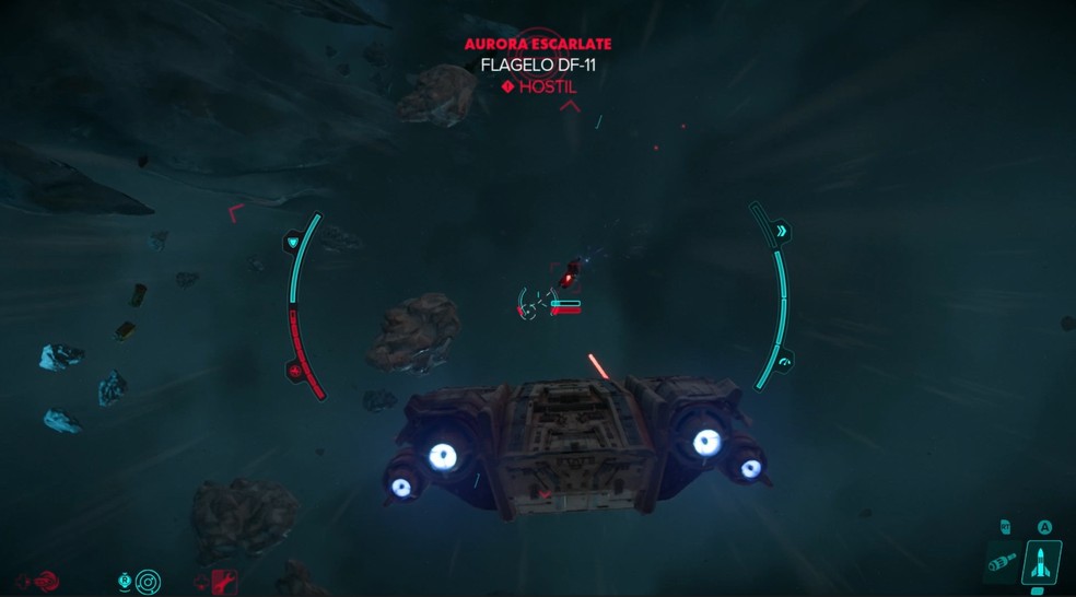 É possível entrar em combates espaciais em Star Wars Outlaws — Foto: Reprodução/Yuri Hildebrand