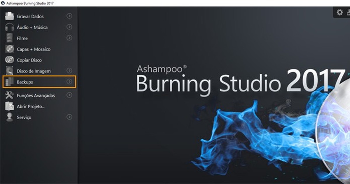Como fazer backup com o Ashampoo Burning Studio 2017
