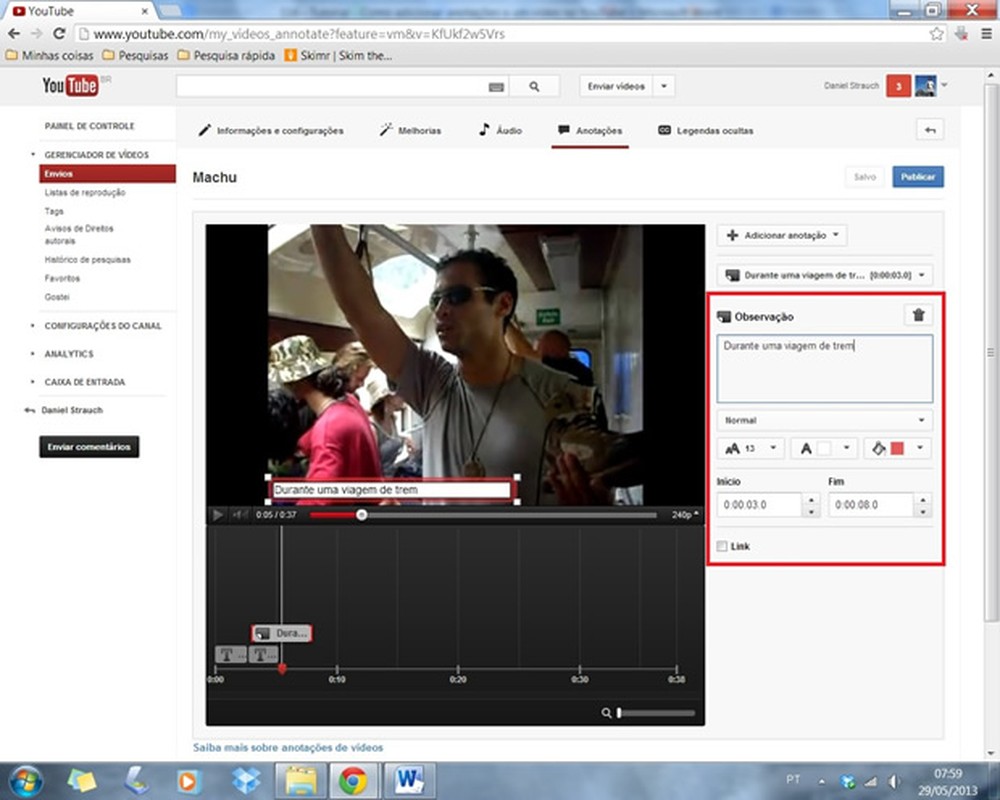 Como adicionar anotações a um vídeo no YouTube
