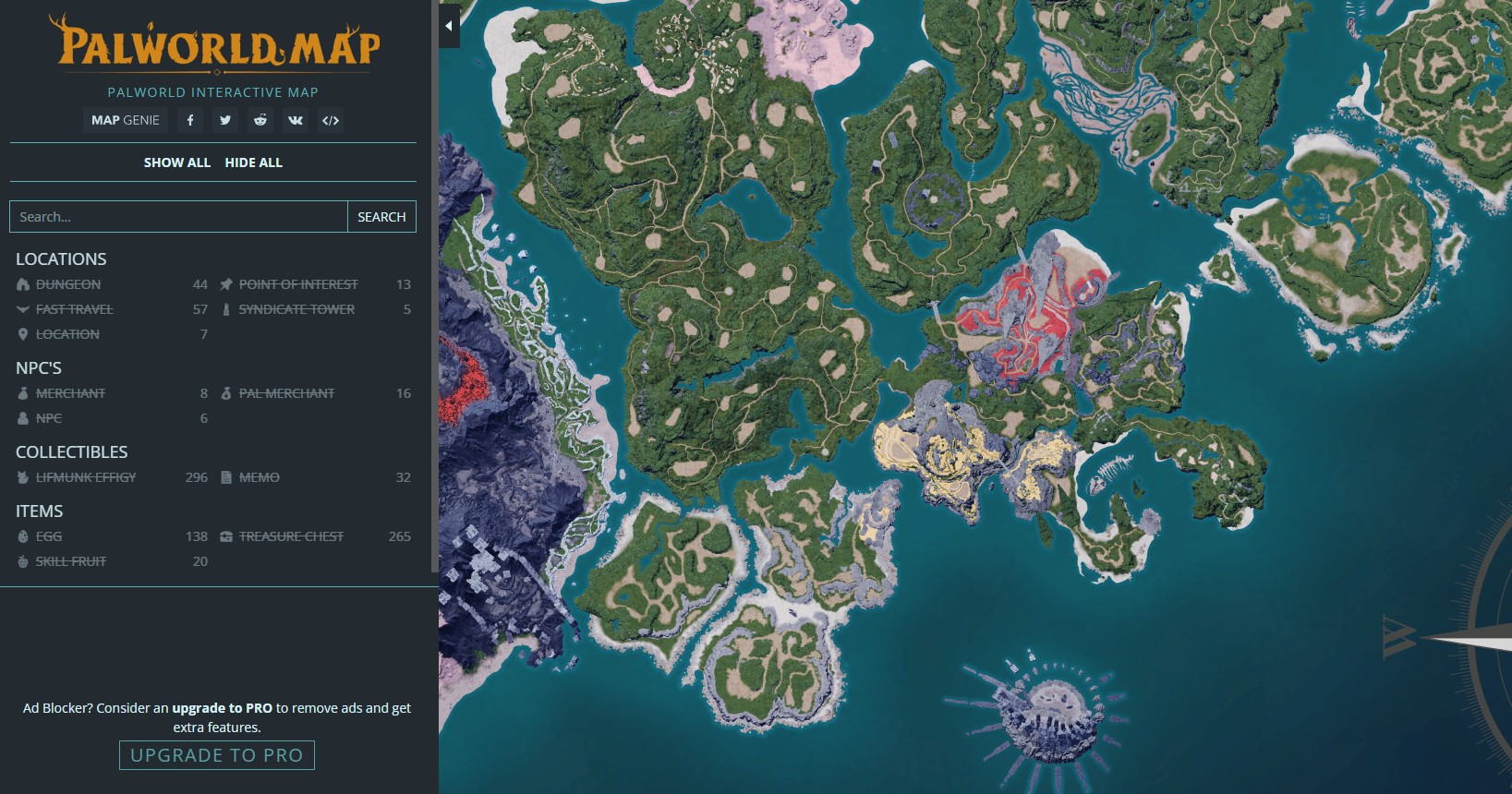 Palworld: como usar o site Mapgenie para ver o mapa completo do jogo