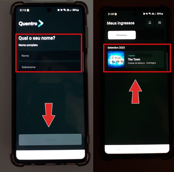 Como transferir o ingresso do The Town usando o app Quentro
