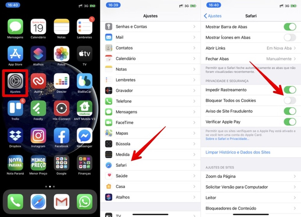 Como ativar cookies no celular
