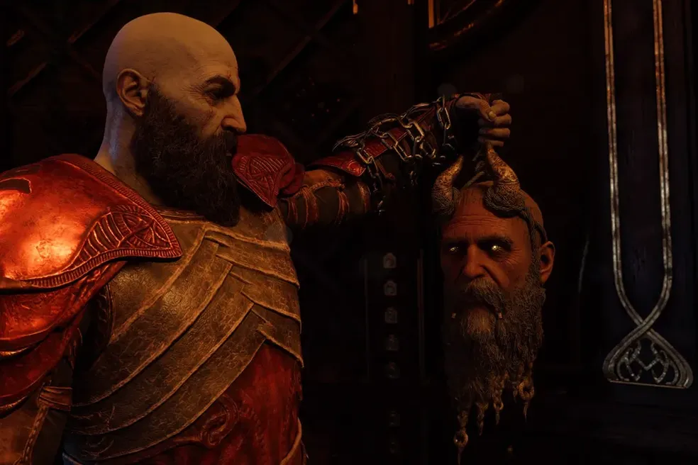 Kratos e Mimir no primeiro God of War — Foto: Divulgação/Sony Interactive Entertainment