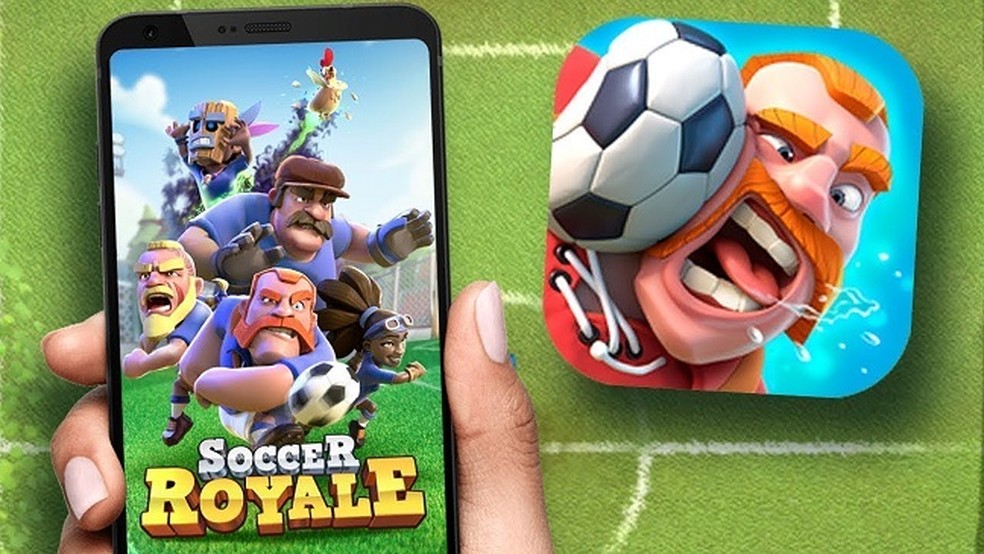 Conceito de futebol on-line com telefone celular 3d e futebol em