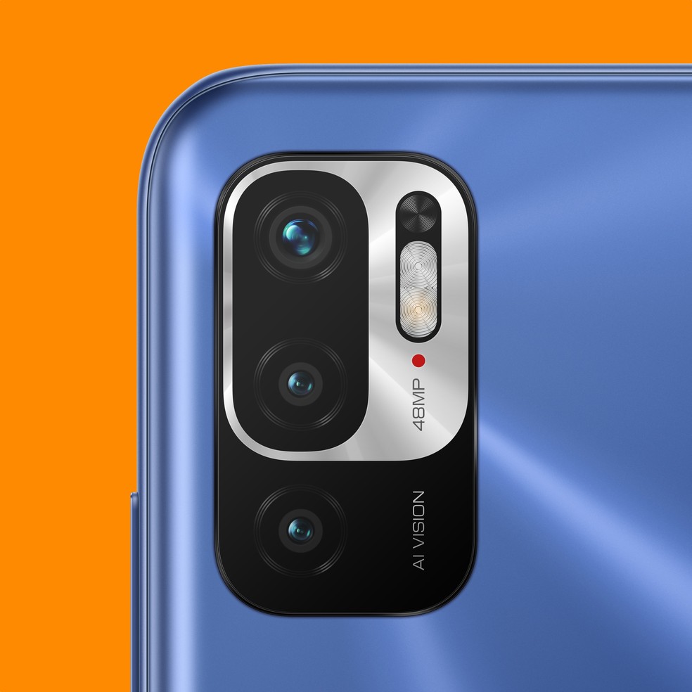 Câmera tripla na traseira do Redmi Note 10 5G — Foto: Divulgação/Xiaomi
