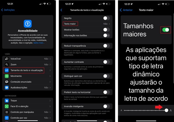 Como aumentar a letra do celular Android e iPhone (iOS)