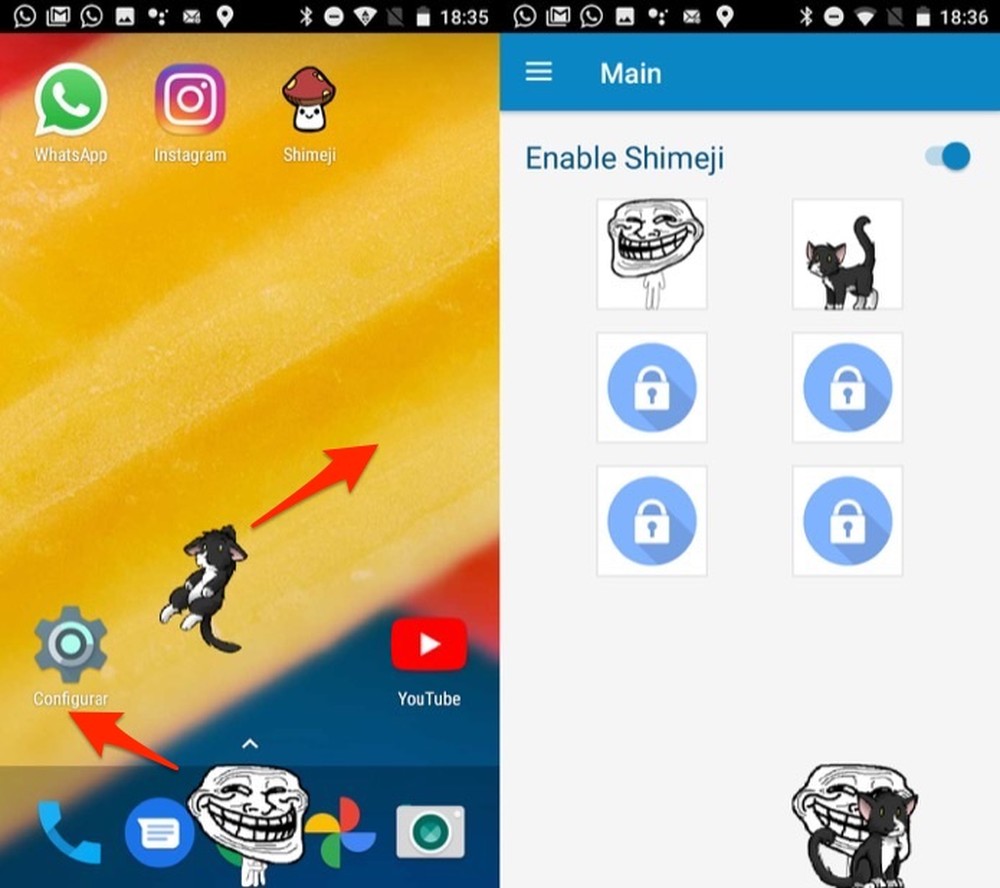 Shimeji app como colocar personagens de anime na tela do celular