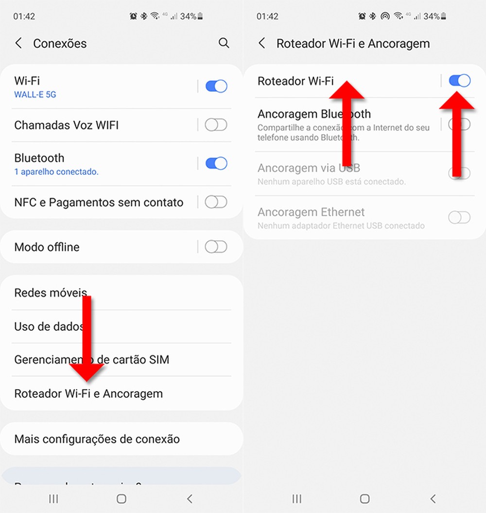Como rotear internet para outro celular ou notebook e compartilhar conexão