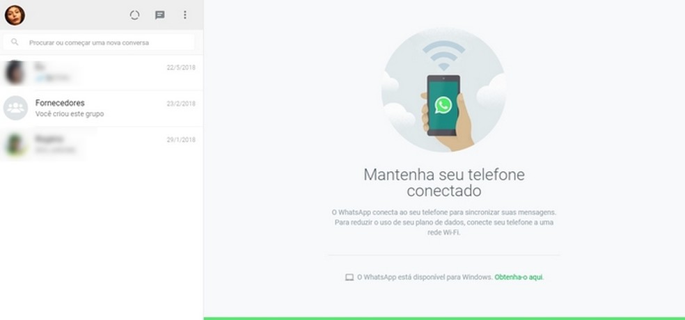 WhatsApp Business aberto no PC através do WhatsApp Web — Foto: Reprodução/Raquel Freire