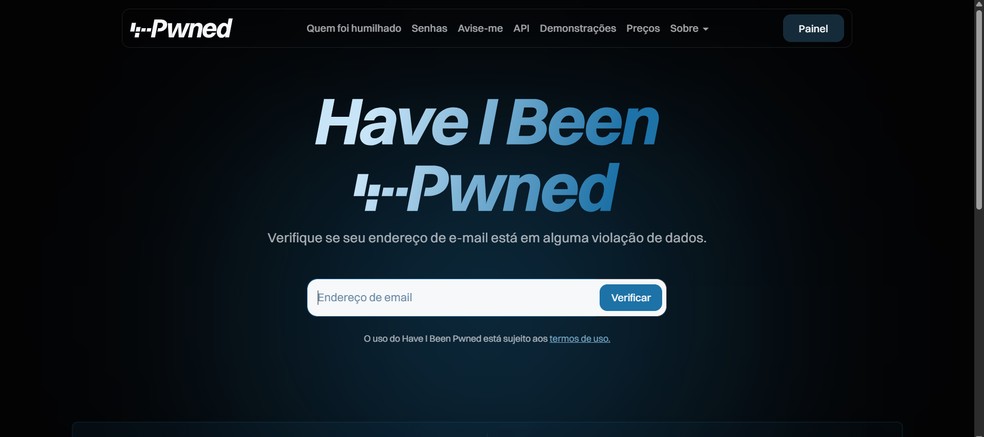 Ferramenta mostra se seu e-mail já apareceu em vazamentos de dados — Foto: Reprodução/Caroline Silvestre