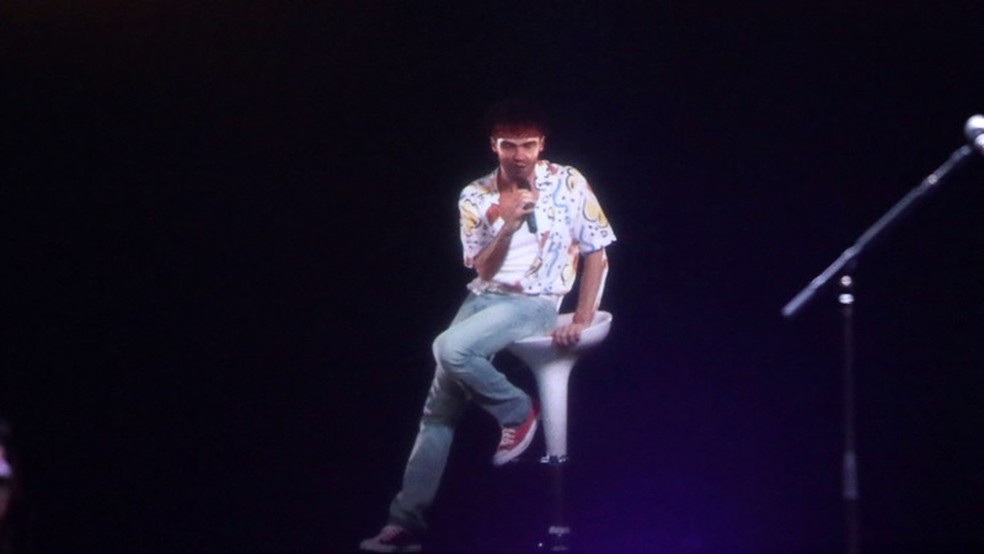 Holograma de Cazuza em São Paulo, em 2013 — Foto: Reprodução/Leandro Martins/Divugacão