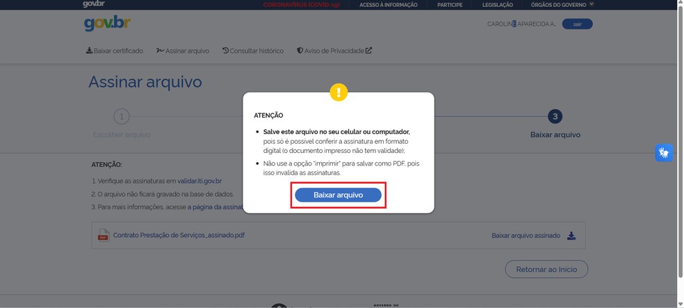  Reprodução/Caroline Silvestre