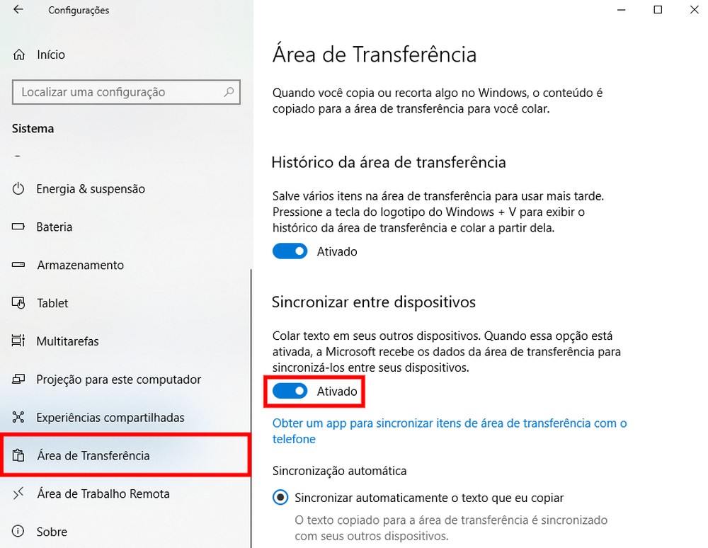 Como ver a área de transferência do PC