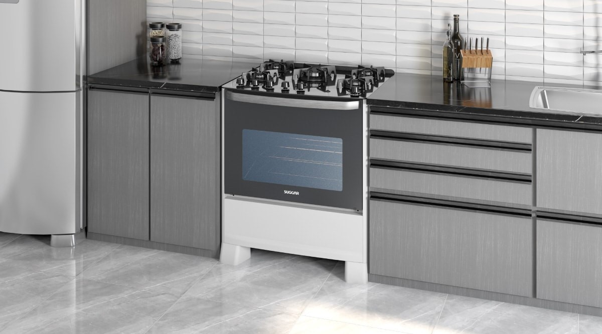 Fogão Suggar de 5 bocas com mesa de vidro: 5 modelos grandes e estilosos