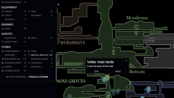 Hollow Knight Silksong: veja mapa interativo e como fazer para progredir