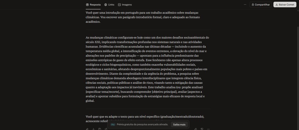  Reprodução/Perplexity por Késya Holanda