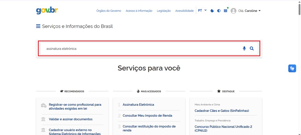  Reprodução/Caroline Silvestre