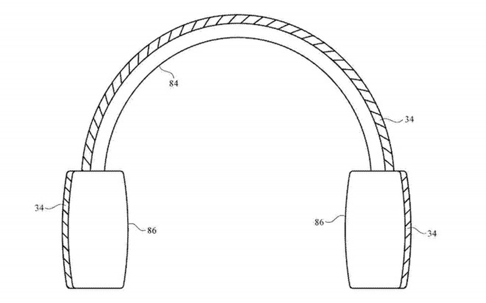 Exemplo usado na patente para explicar as aplicações em produtos flexíveis. — Foto: Foto: Reprodução/AppleInsider
