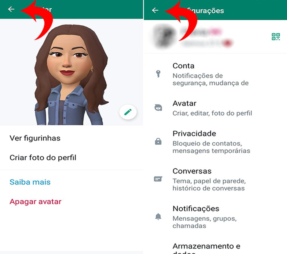 WhatsApp agora permite criação de avatar; confira  — Foto: Reprodução/Flávia Fernandes