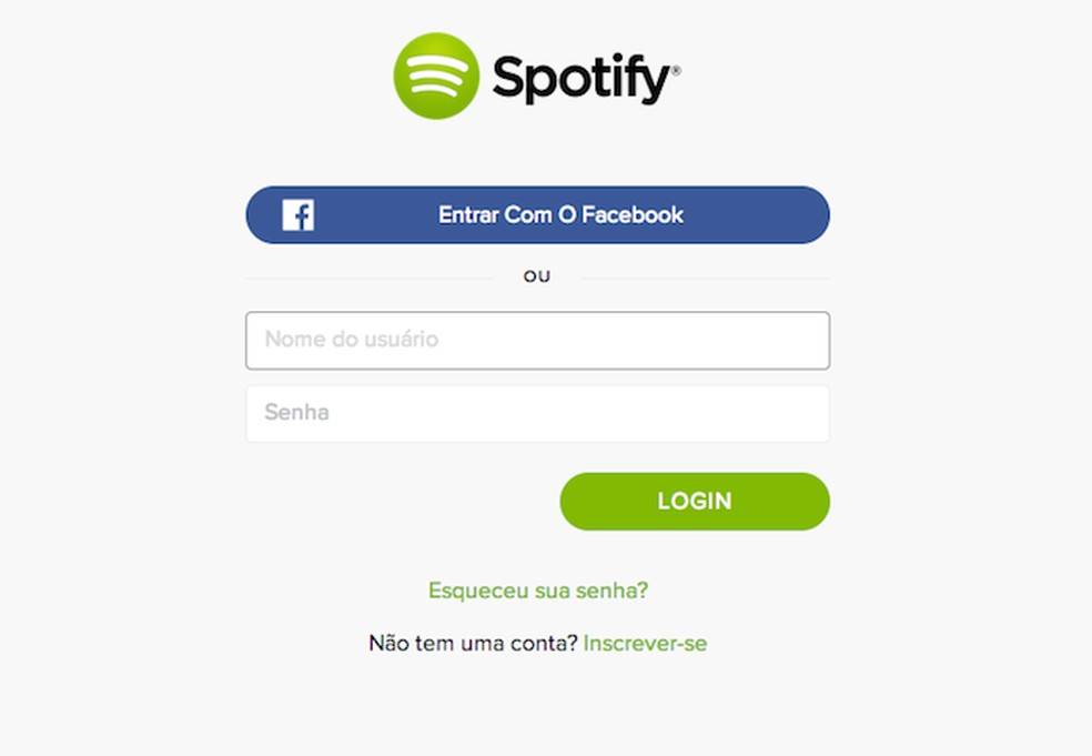 Realizando login no Spotify para vincular playlists através do serviço online Playlist Exchange (Foto: Reprodução/Marvin Costa) — Foto: TechTudo