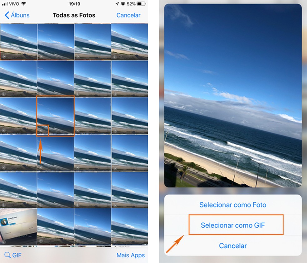 WhatsApp para iOS permite enviar vídeos e Live Photos como GIFs e libera  acervo do Giphy 