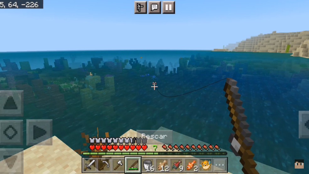 Pescar peixes tropicais não é uma tarefa fácil no Minecraft, mas é possível capturá-los com esse método — Foto: Reprodução/The Polar 14