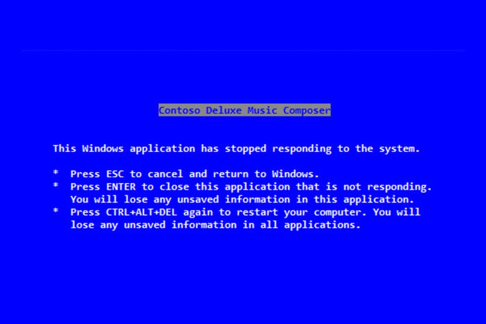 Texto da tela azul do Windows popularizou o atalho — Foto: Reprodução/The Verge