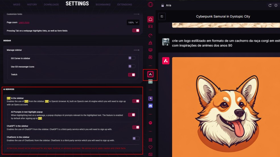  Reprodução/OperaGX