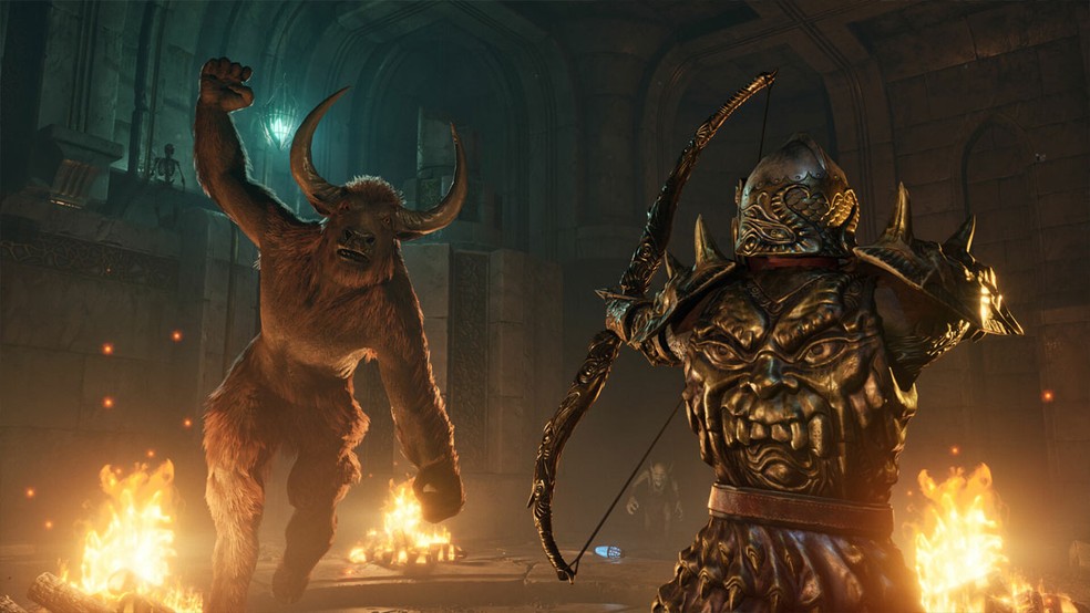 Uma das mudanças no gameplay em terceira pessoa em The Elder Scrolls 4: Oblivion Remastered é uma maior facilidade para atirar em inimigos — Foto: Reprodução/Steam