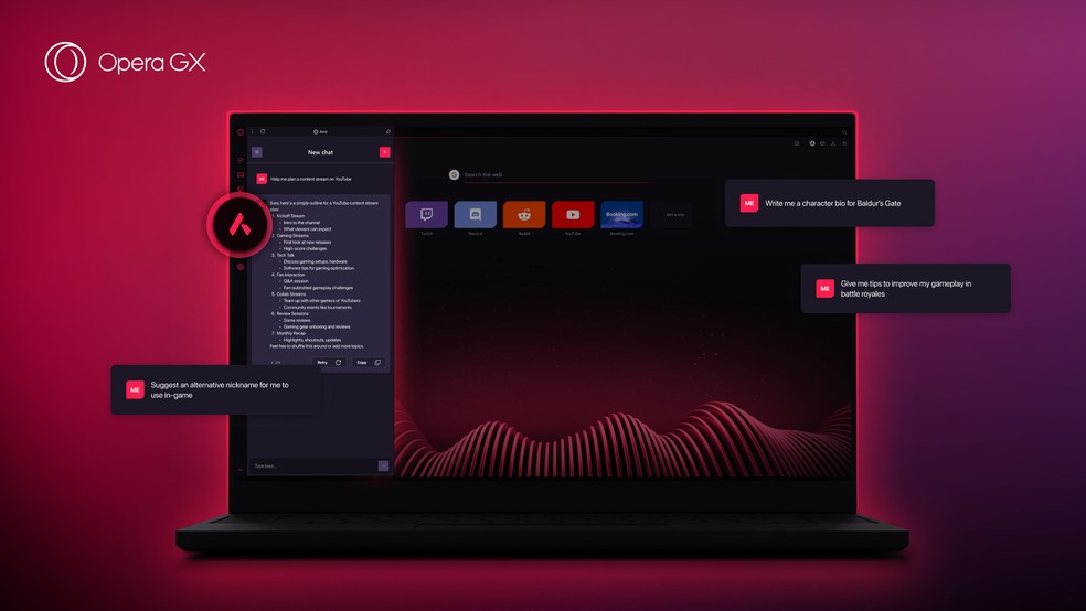 Opera GX evolui de acordo com a comunidade, como acontece no meio gamer — Foto: Divulgação/Opera